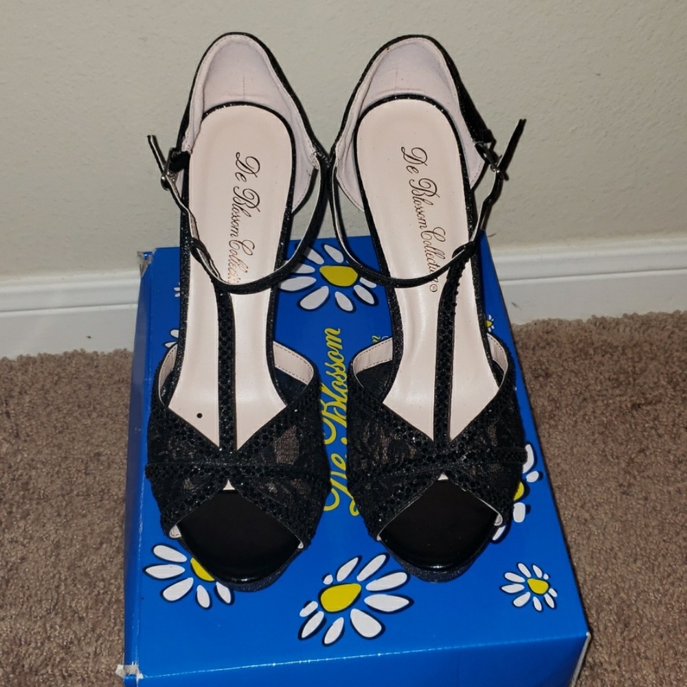 Black Sparkle Heels